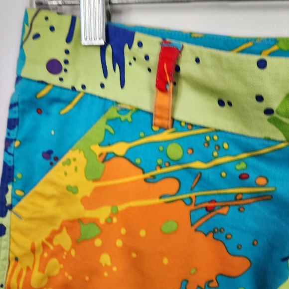 Loudmouth Womens Short Shorts Sz 0 Drop Cloth Paint Splatters Golf Golfing - Picture 10 of 10